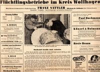 Zeitungsartikel aus einer Wolfhagener Tageszeitung (10. März 1950)